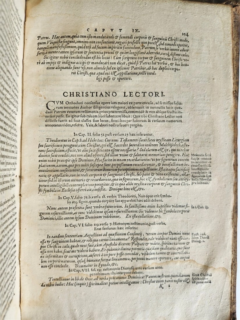 1578 THEOLOGY by Christoph Hardesheim antique PIGSKIN BOUND 16th CENTURY FOLIO - 10