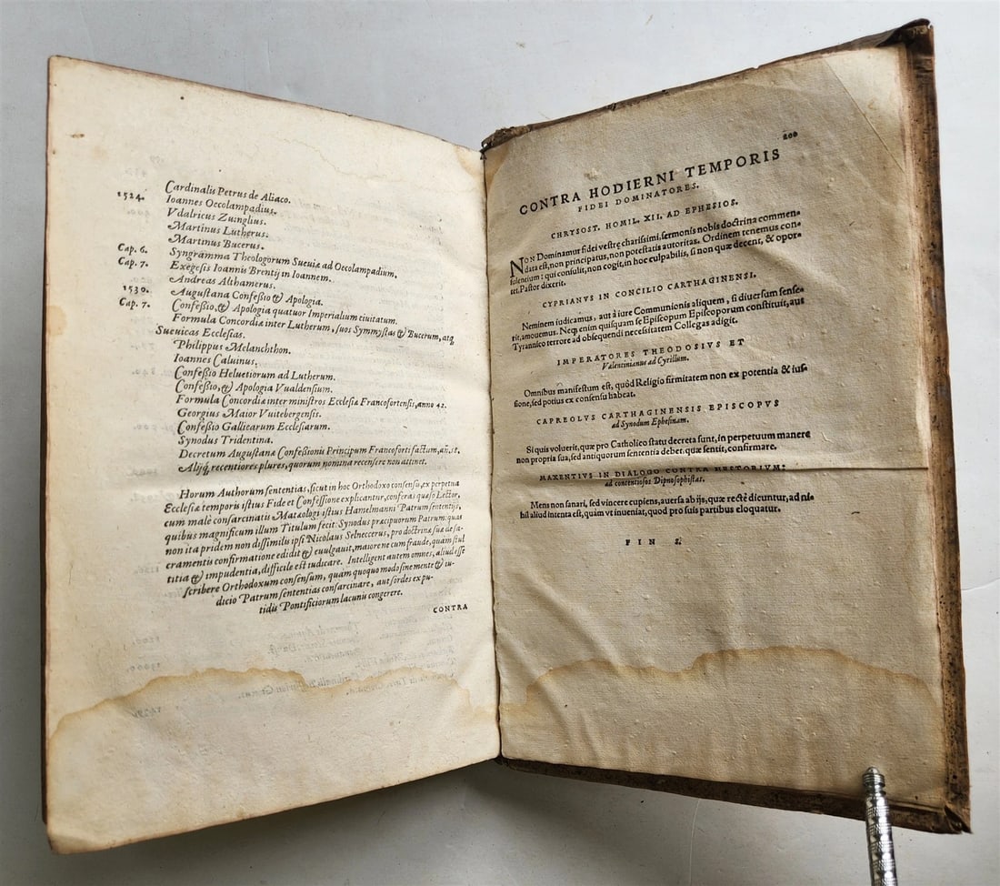 1578 THEOLOGY by Christoph Hardesheim antique PIGSKIN BOUND 16th CENTURY FOLIO - 5