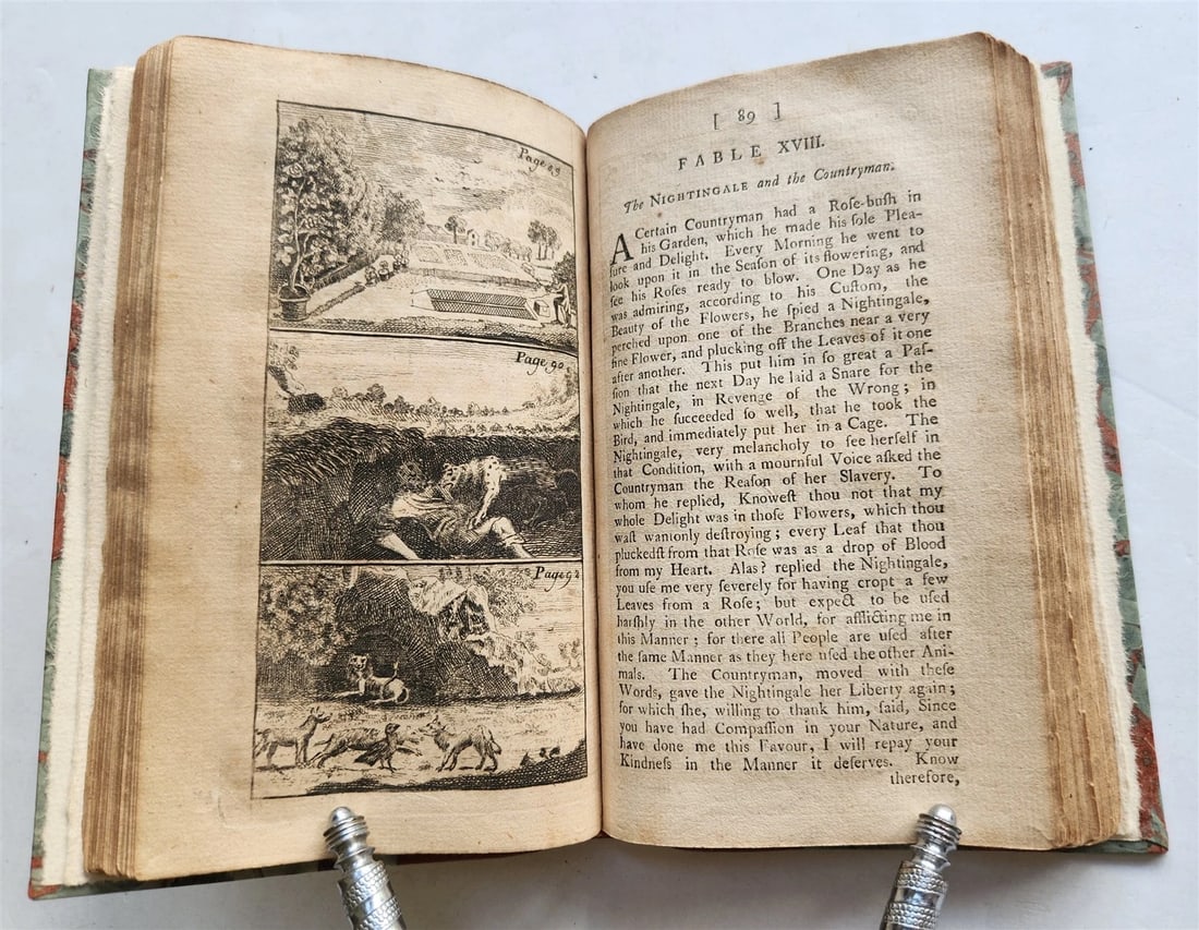 1776 FABLES in English INDIAN SANSKRIT EPIC Panchatantra ILLUSTRATED antique - 20