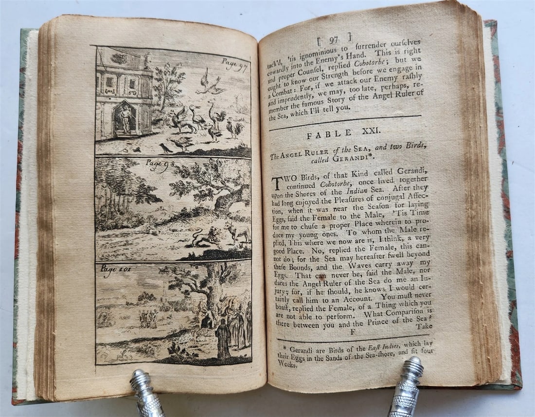 1776 FABLES in English INDIAN SANSKRIT EPIC Panchatantra ILLUSTRATED antique - 3