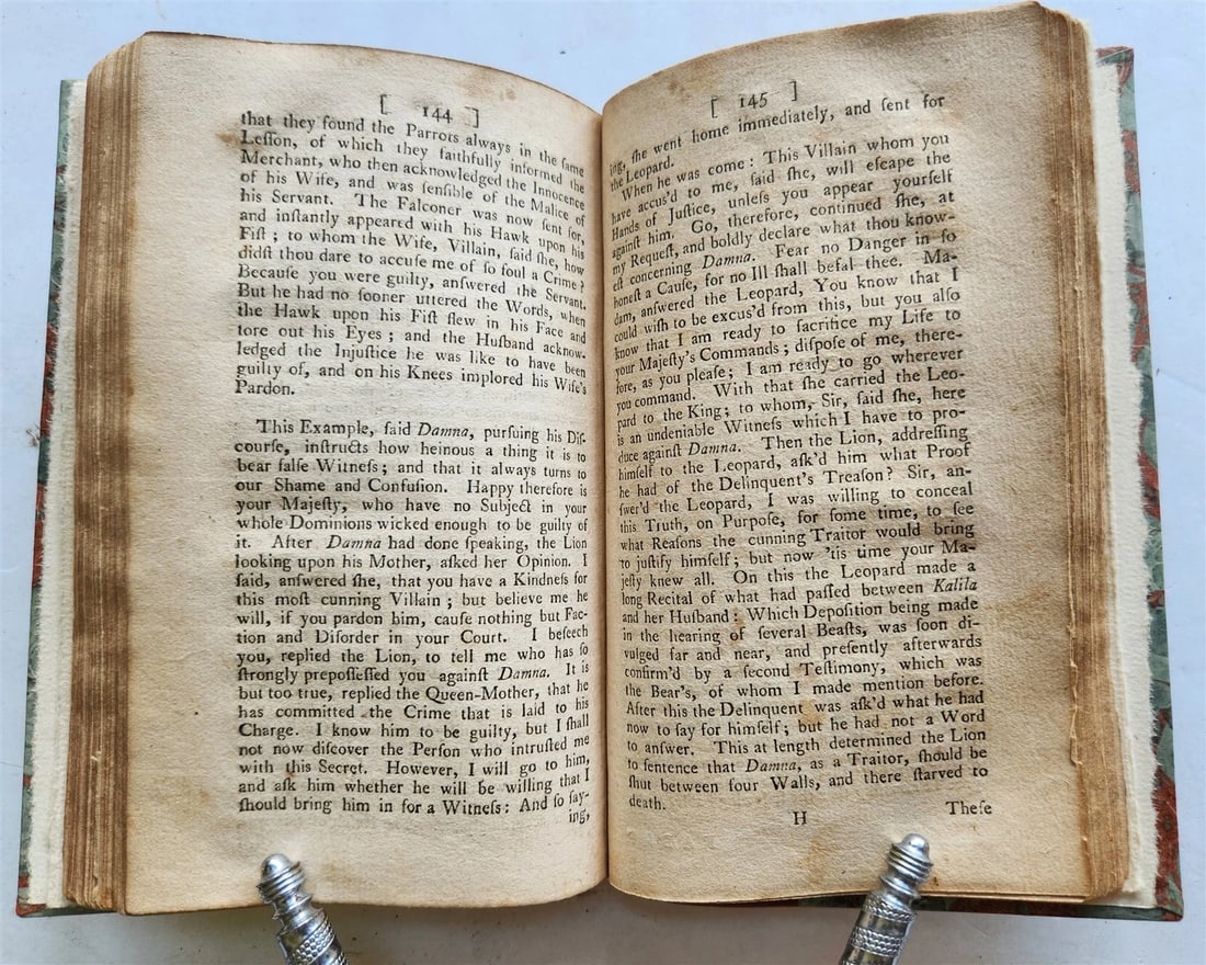 1776 FABLES in English INDIAN SANSKRIT EPIC Panchatantra ILLUSTRATED antique - 5