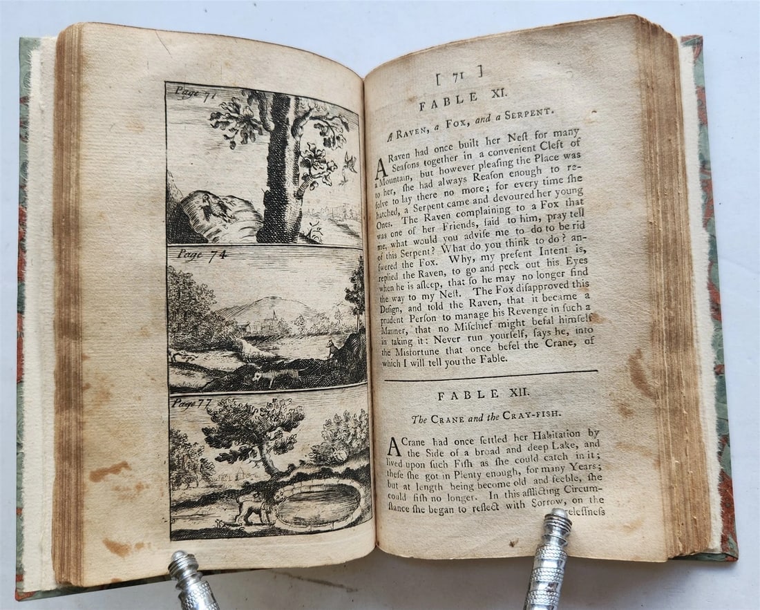 1776 FABLES in English INDIAN SANSKRIT EPIC Panchatantra ILLUSTRATED antique - 8