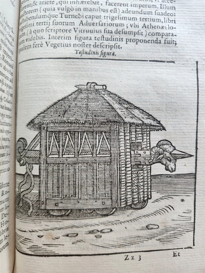 1592 ILLUSTRATED ANCIENT WARFARE TREATISE by V.Flavius antique VELLUM BINDING - 14