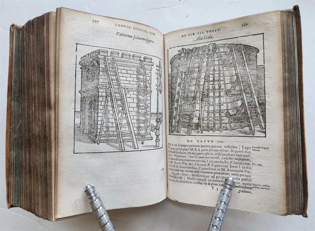 1592 ILLUSTRATED ANCIENT WARFARE TREATISE by V.Flavius antique VELLUM BINDING - 15