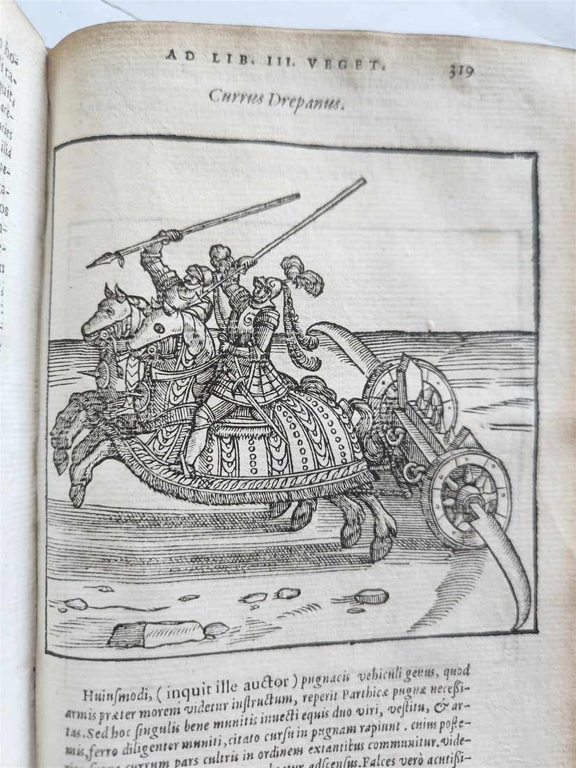 1592 ILLUSTRATED ANCIENT WARFARE TREATISE by V.Flavius antique VELLUM BINDING - 18