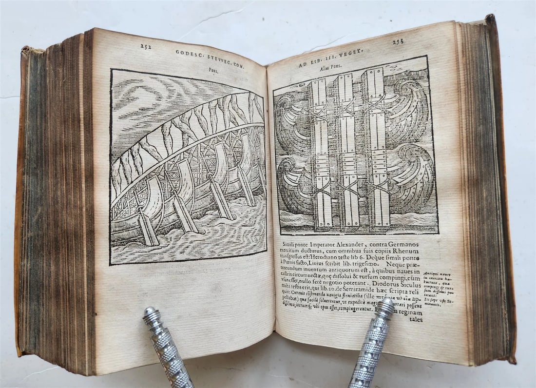 1592 ILLUSTRATED ANCIENT WARFARE TREATISE by V.Flavius antique VELLUM BINDING - 20