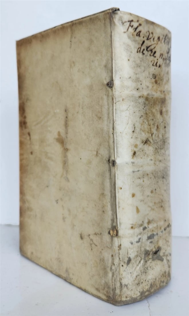 1592 ILLUSTRATED ANCIENT WARFARE TREATISE by V.Flavius antique VELLUM BINDING - 3