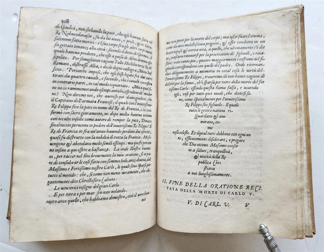 1567 LIFE of CHARLES V by Lodovico Dolce antique VELLUM BINDING 16th CENTURY - 11