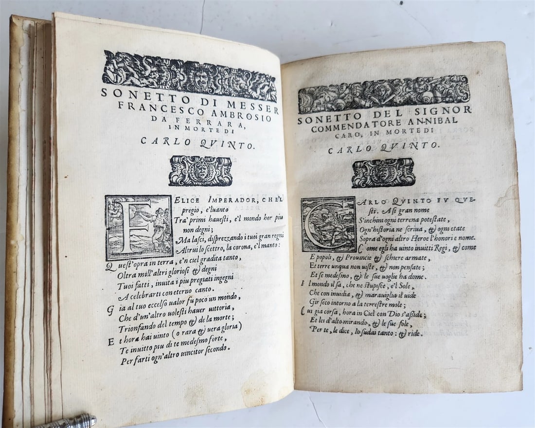 1567 LIFE of CHARLES V by Lodovico Dolce antique VELLUM BINDING 16th CENTURY - 17