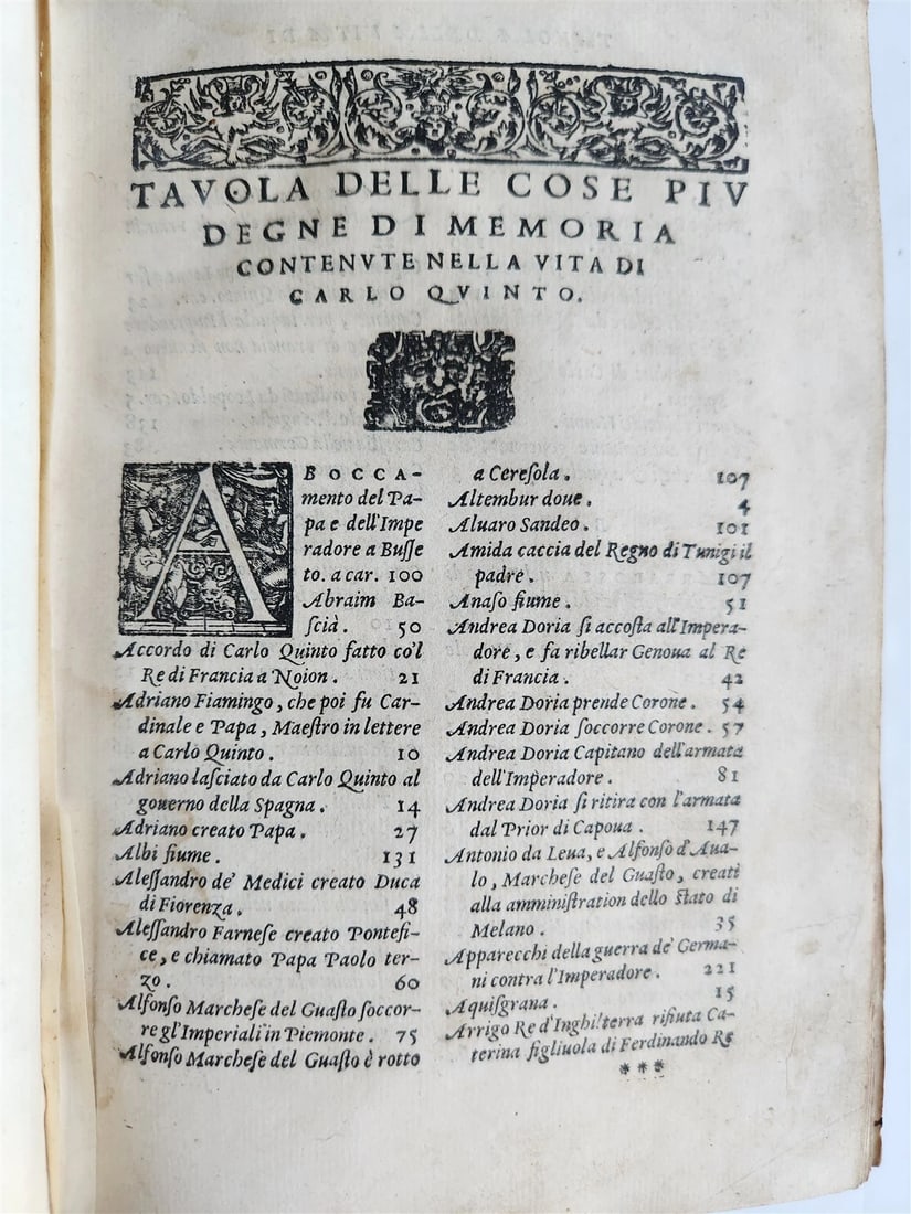 1567 LIFE of CHARLES V by Lodovico Dolce antique VELLUM BINDING 16th CENTURY - 19