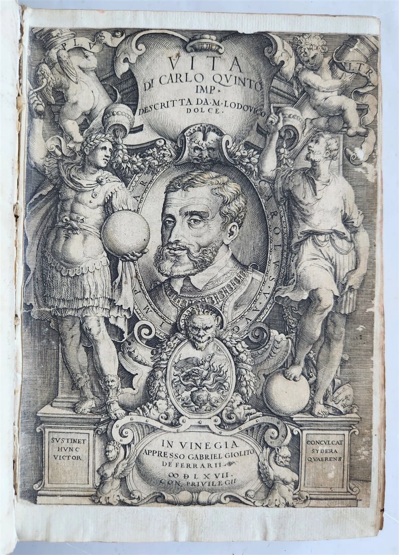 1567 LIFE of CHARLES V by Lodovico Dolce antique VELLUM BINDING 16th CENTURY (1 of 20)