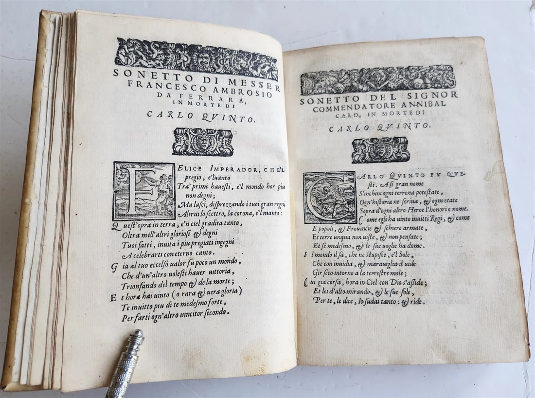 1567 LIFE of CHARLES V by Lodovico Dolce antique VELLUM BINDING 16th CENTURY - 6