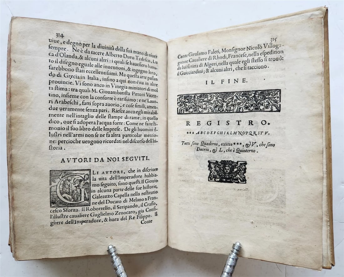 1567 LIFE of CHARLES V by Lodovico Dolce antique VELLUM BINDING 16th CENTURY - 8