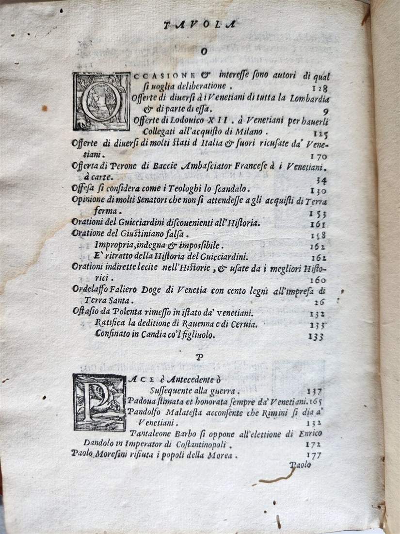 1583 HISTORY of ITALY di messer Francesco Guicciardini VELLUM BINDING antique - 10