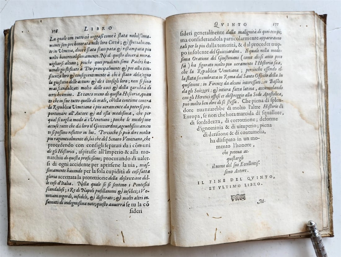 1583 HISTORY of ITALY di messer Francesco Guicciardini VELLUM BINDING antique - 16