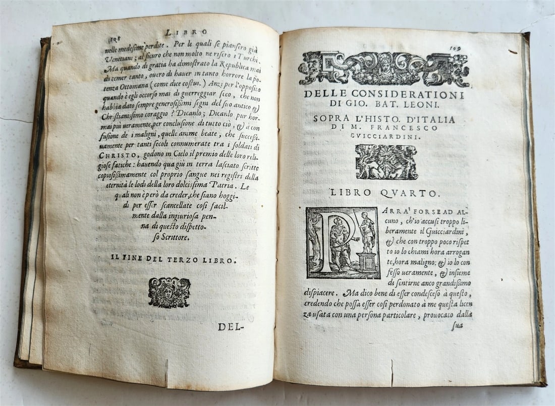 1583 HISTORY of ITALY di messer Francesco Guicciardini VELLUM BINDING antique - 6