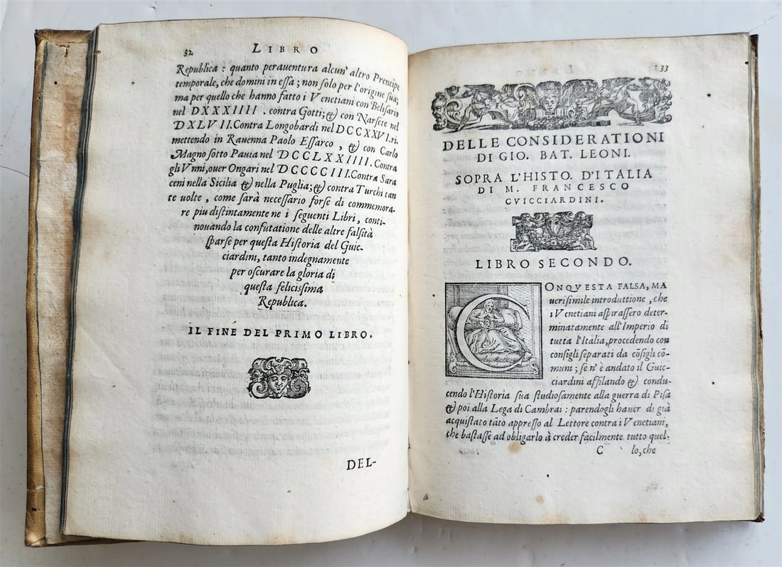 1583 HISTORY of ITALY di messer Francesco Guicciardini VELLUM BINDING antique - 8