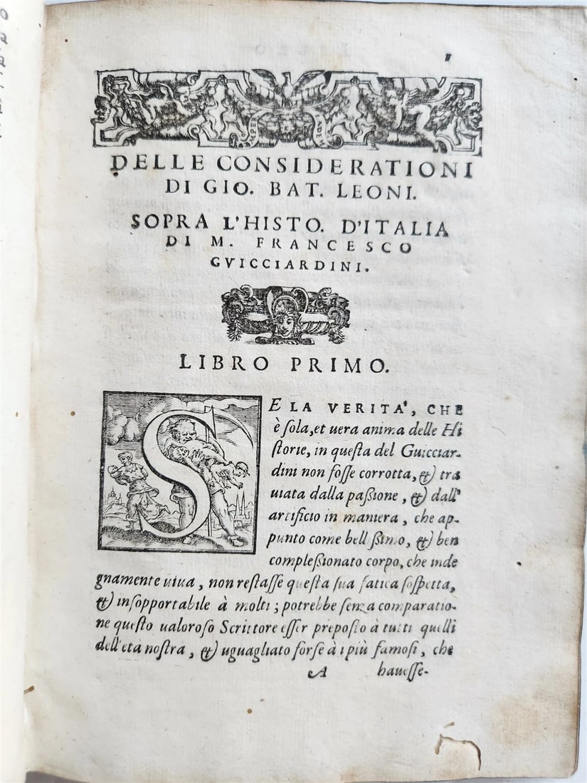 1583 HISTORY of ITALY di messer Francesco Guicciardini VELLUM BINDING antique - 9
