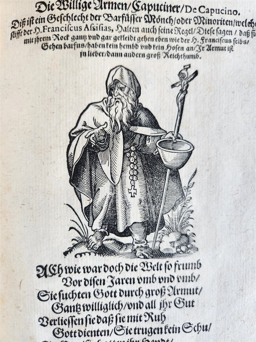 1585 ORDERS of CATHOLIC CHURCH Lonicer ILLUSTRATED by JOST AMMAN antique VELLUM - 13