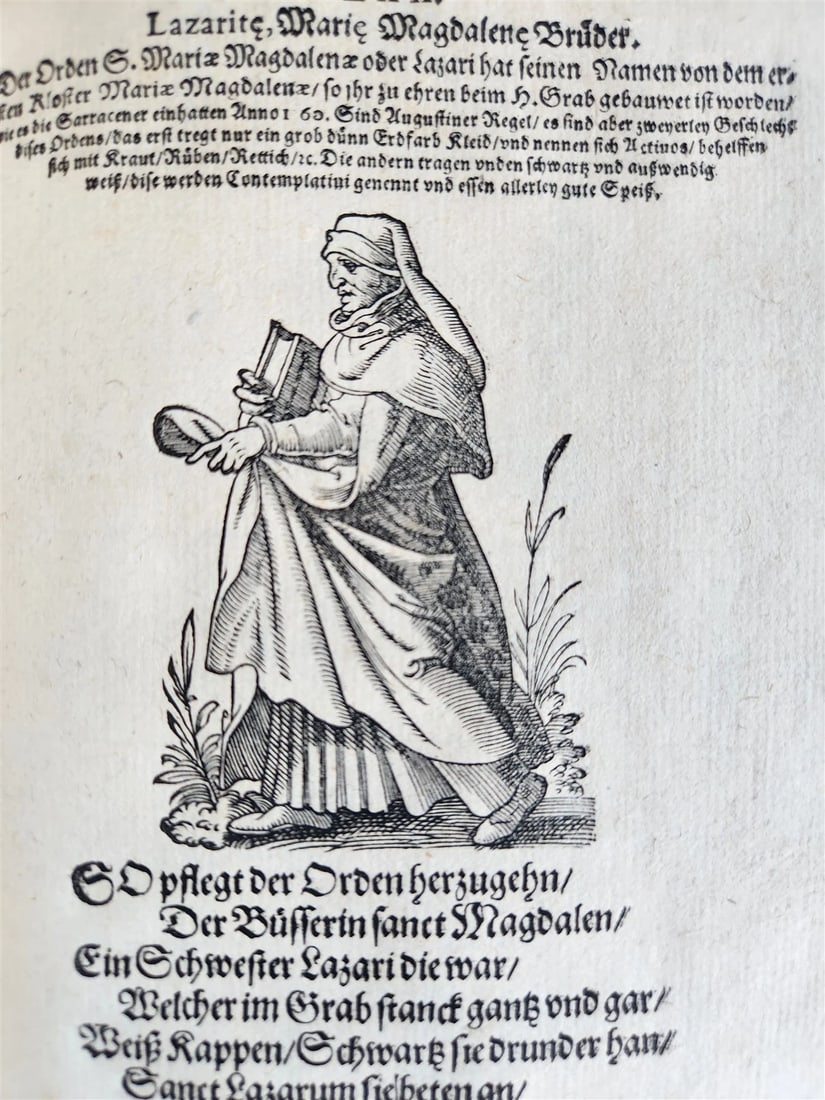 1585 ORDERS of CATHOLIC CHURCH Lonicer ILLUSTRATED by JOST AMMAN antique VELLUM - 14