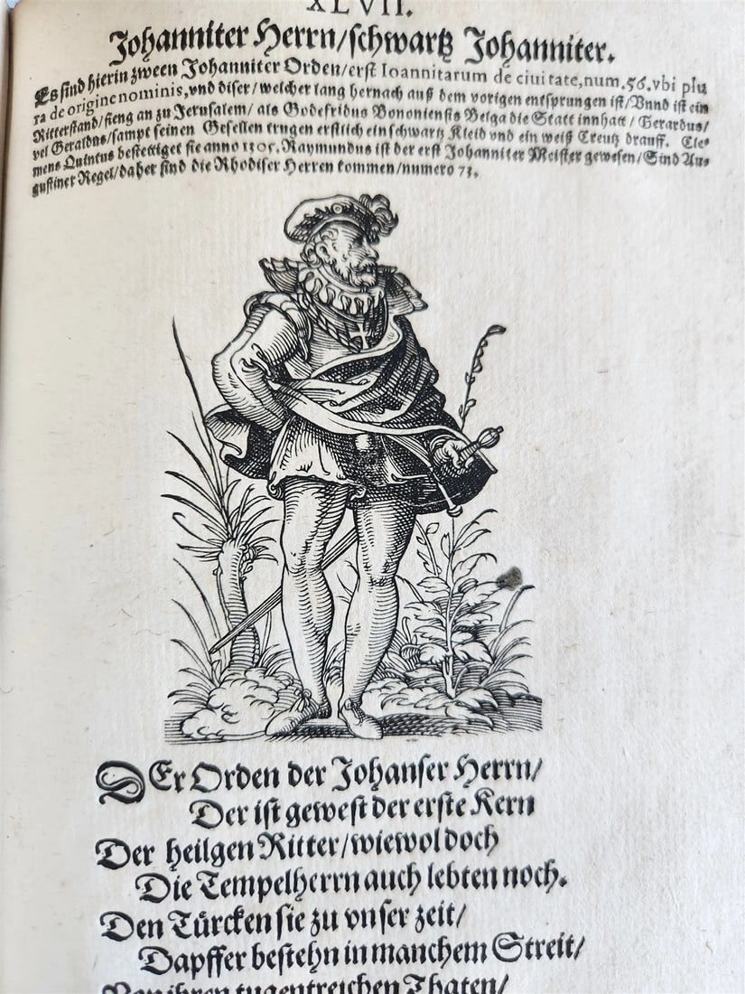 1585 ORDERS of CATHOLIC CHURCH Lonicer ILLUSTRATED by JOST AMMAN antique VELLUM - 17