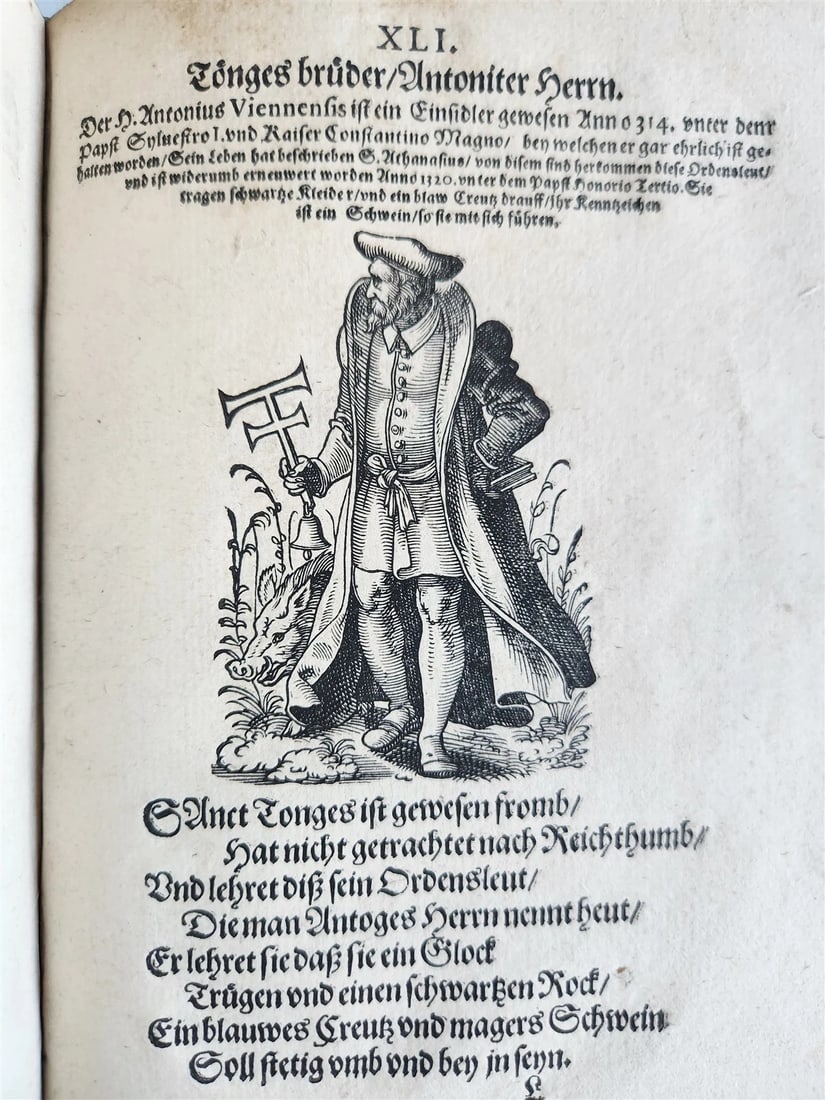 1585 ORDERS of CATHOLIC CHURCH Lonicer ILLUSTRATED by JOST AMMAN antique VELLUM - 18