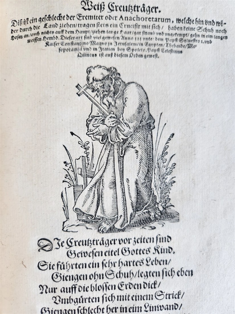 1585 ORDERS of CATHOLIC CHURCH Lonicer ILLUSTRATED by JOST AMMAN antique VELLUM - 20