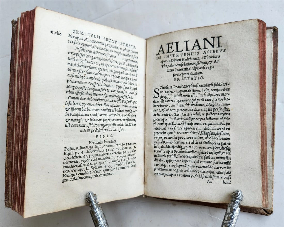 1524 POST-INCUNABULA ANCIENT WARFARE TREATISE by V.Flavius antique PIGSKIN - 11