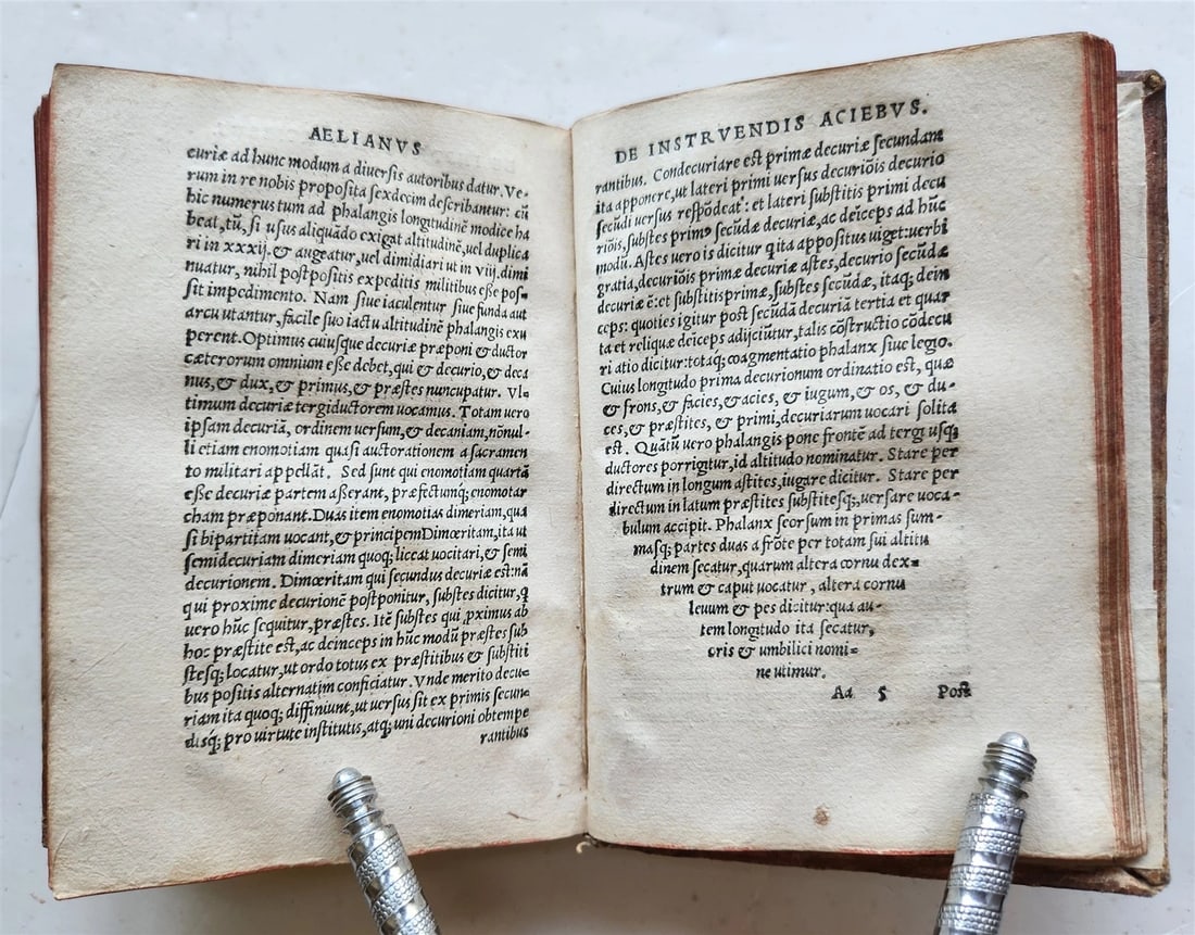1524 POST-INCUNABULA ANCIENT WARFARE TREATISE by V.Flavius antique PIGSKIN - 15