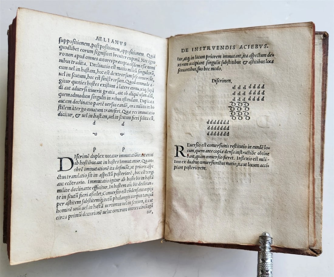 1524 POST-INCUNABULA ANCIENT WARFARE TREATISE by V.Flavius antique PIGSKIN - 8
