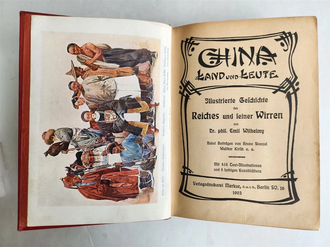 1903 CHINA LAND & PEOPLE by Dr. Emil Wilhelmy ILLUSTRATED in German ANTIQUE - 2
