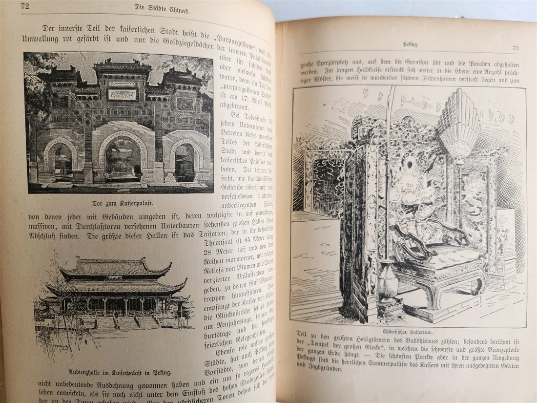 1903 CHINA LAND & PEOPLE by Dr. Emil Wilhelmy ILLUSTRATED in German ANTIQUE - 6