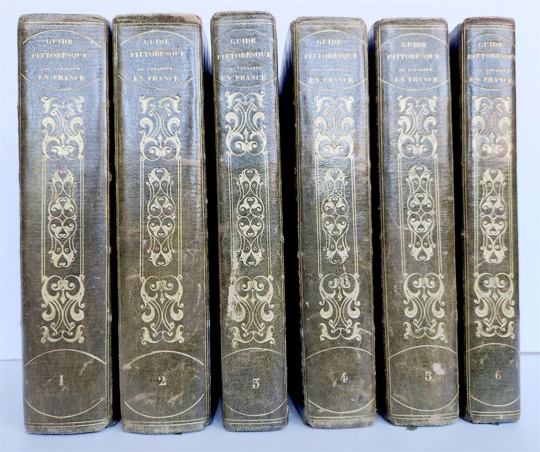 1838 PICTURESQUE FRANCE fully illustrated 6 volumes ANTIQUE: (Girault de Saint-Fargeau,P.A.E.). Guide Pittoresque du Voyageur en France, contenant la statistique et la description complete des 86 departmentements,... 6 vols. Paris, Firmin Didot; 1838 With