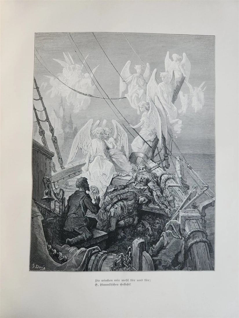1877 ANCIENT MARINER ILLUSTRATED by GUSTAVE DORE antique Der alte Matrose GERMAN - 8