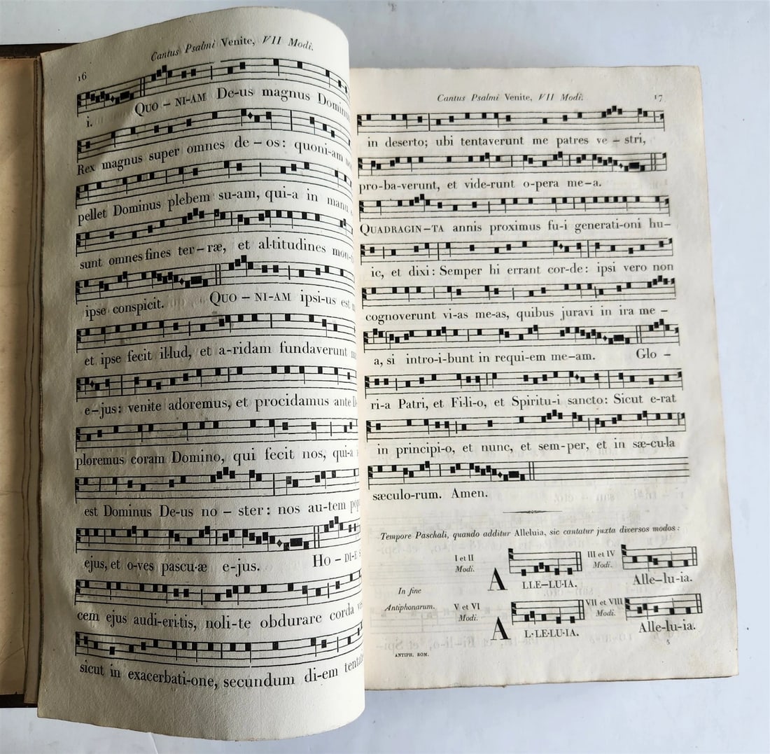 1854 ANTIPHONARIUM ROMANUM antique MASSIVE FOLIO 12.5 by 18.5" - 4