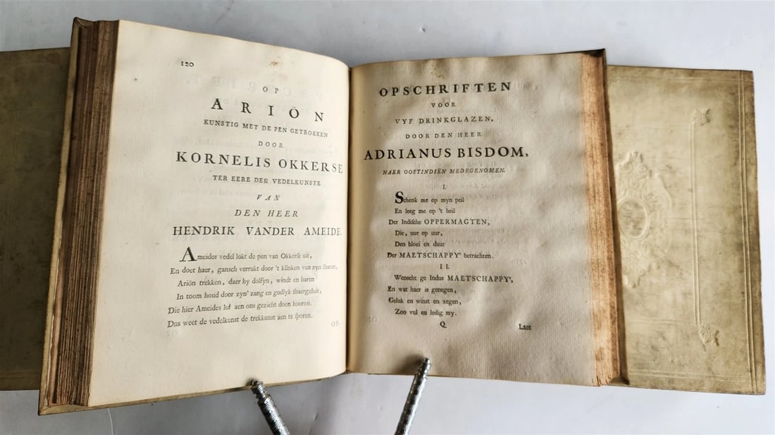 1753 DUTCH POETRY 3 VELLUM BOUND VOLUMES antique Nagelaten Gedichten - 11