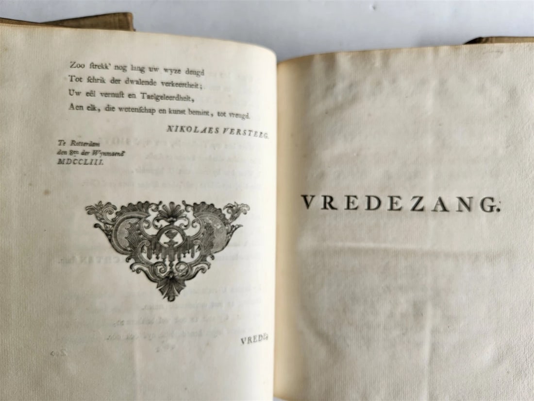 1753 DUTCH POETRY 3 VELLUM BOUND VOLUMES antique Nagelaten Gedichten - 12