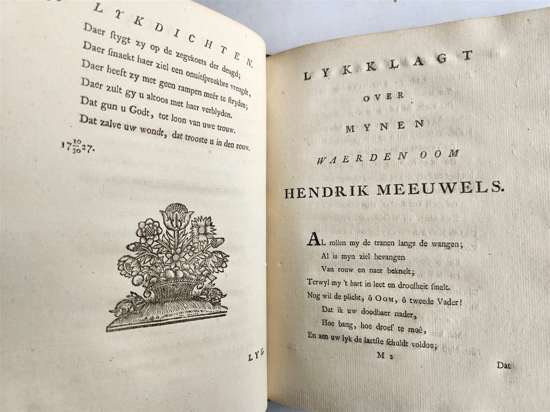 1753 DUTCH POETRY 3 VELLUM BOUND VOLUMES antique Nagelaten Gedichten - 14