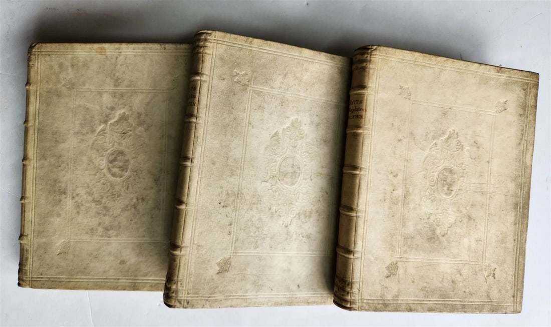 1753 DUTCH POETRY 3 VELLUM BOUND VOLUMES antique Nagelaten Gedichten - 4