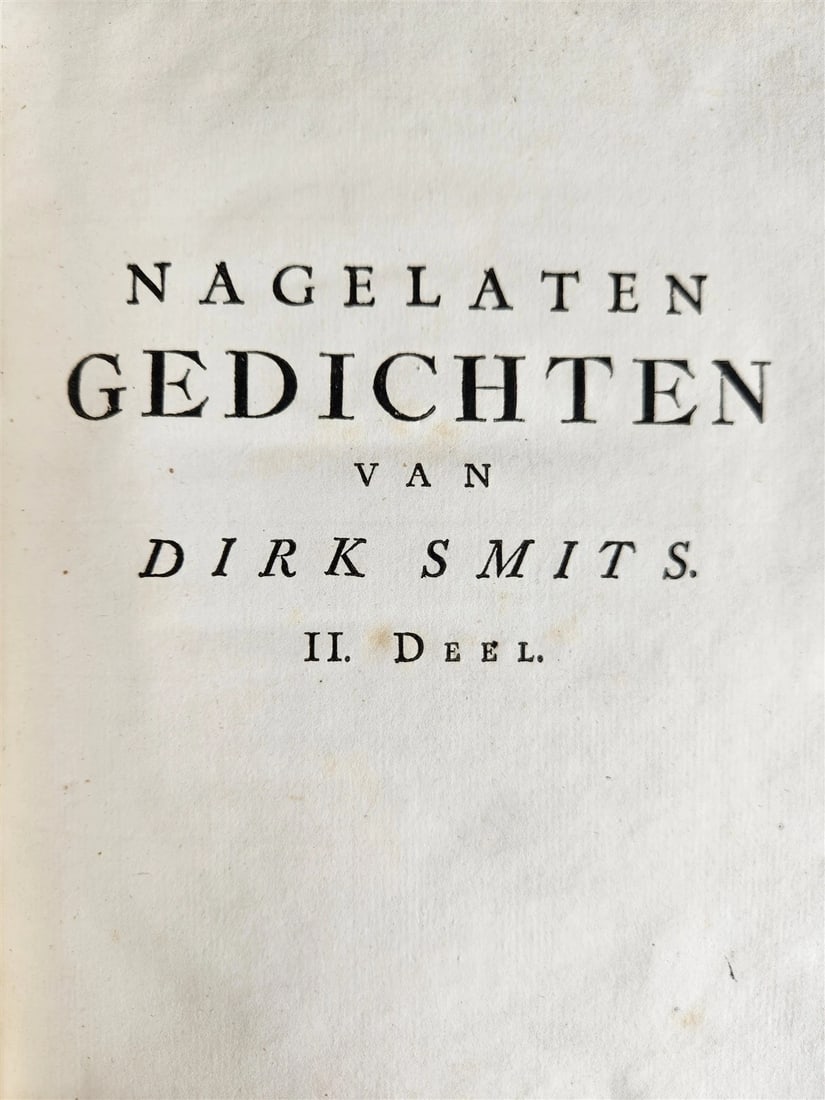 1753 DUTCH POETRY 3 VELLUM BOUND VOLUMES antique Nagelaten Gedichten - 6