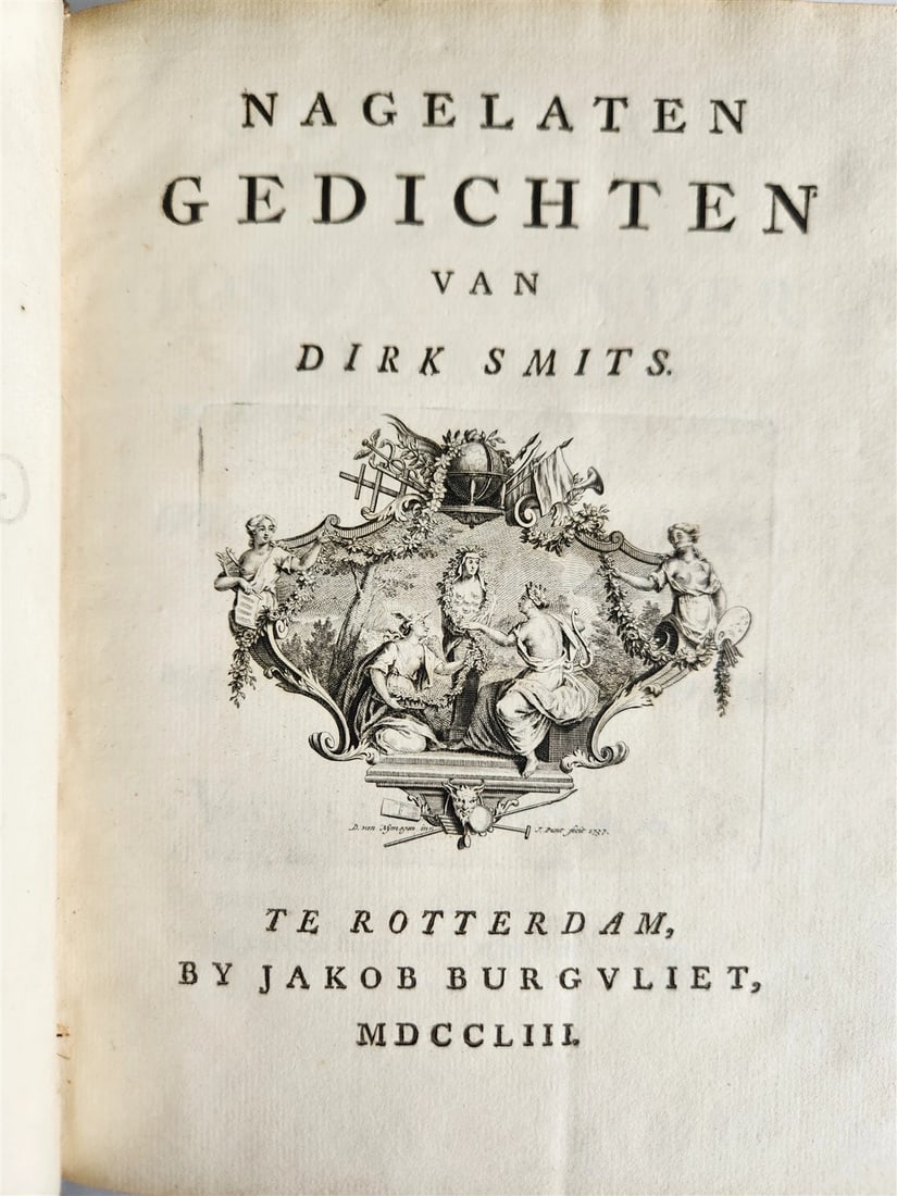 1753 DUTCH POETRY 3 VELLUM BOUND VOLUMES antique Nagelaten Gedichten - 7