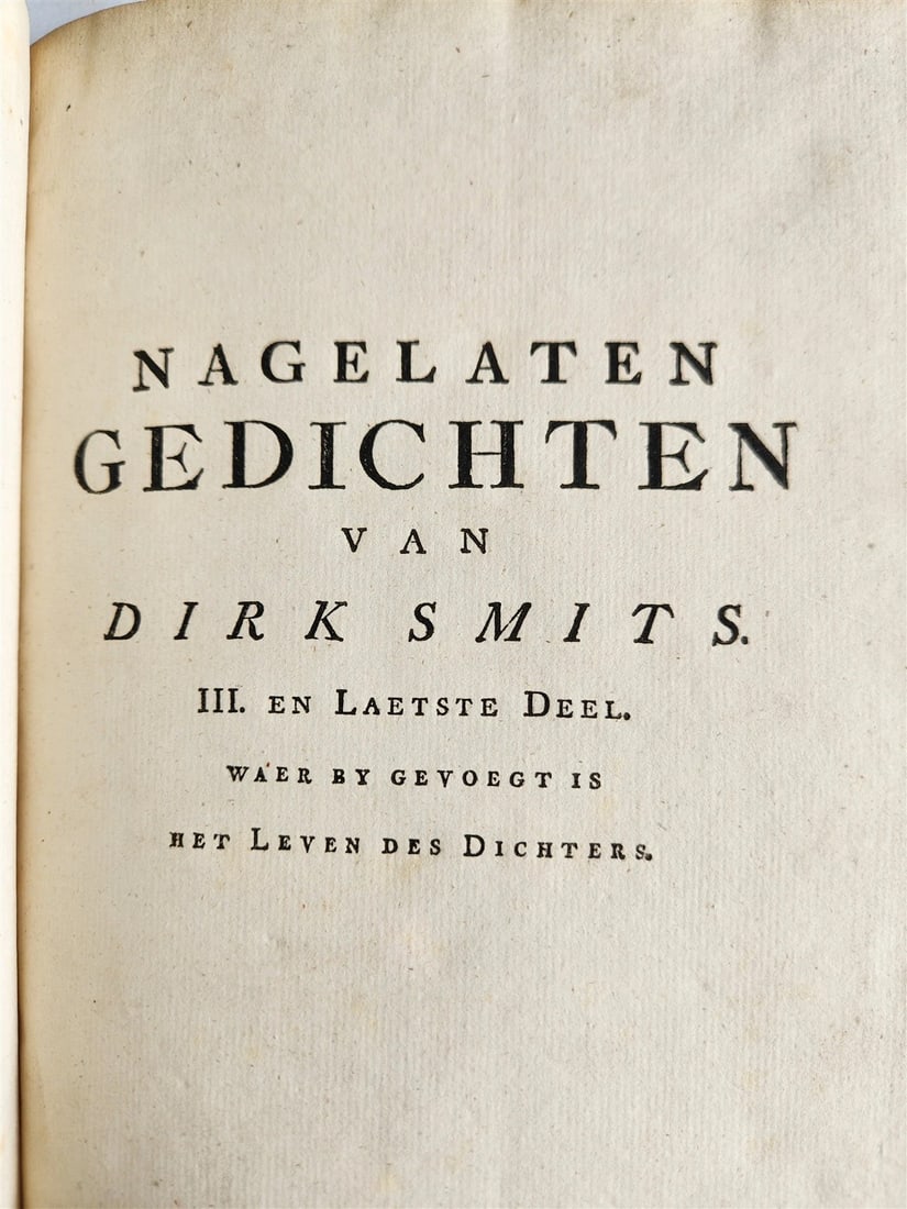 1753 DUTCH POETRY 3 VELLUM BOUND VOLUMES antique Nagelaten Gedichten - 9