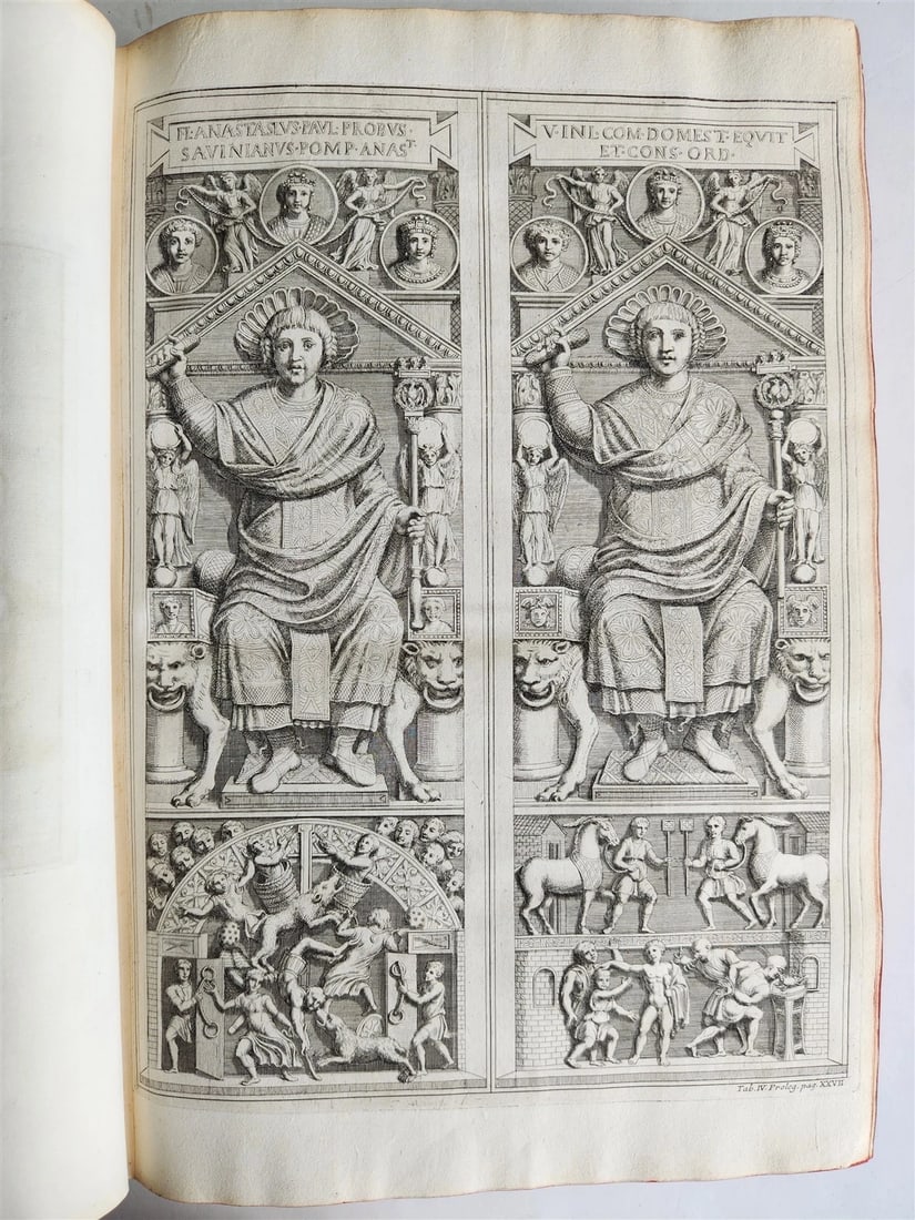 1728 LIVES of ROMAN POPES by Anastasius Bibliothecarius VELLUM FOLIO antique - 7