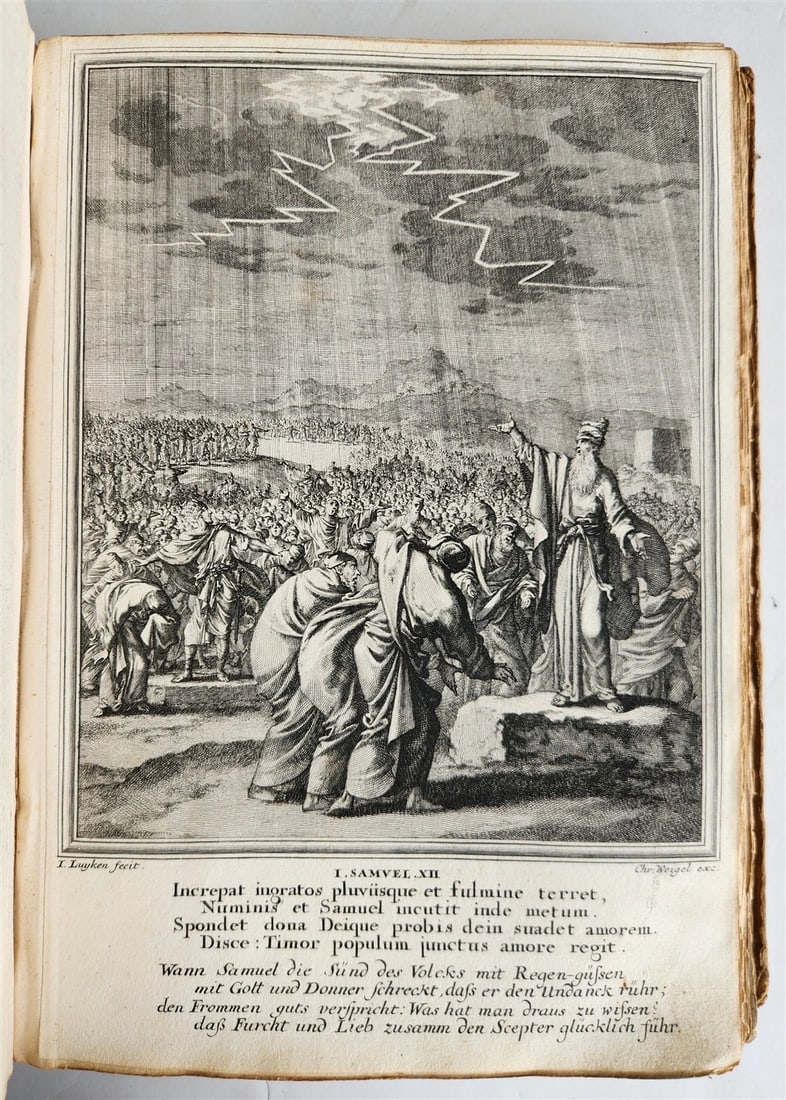 1712 BIBLE HISTORY antique ILLUSTRATED 158 ENGRAVINGS for OLD AND NEW TESTAMENT - 7