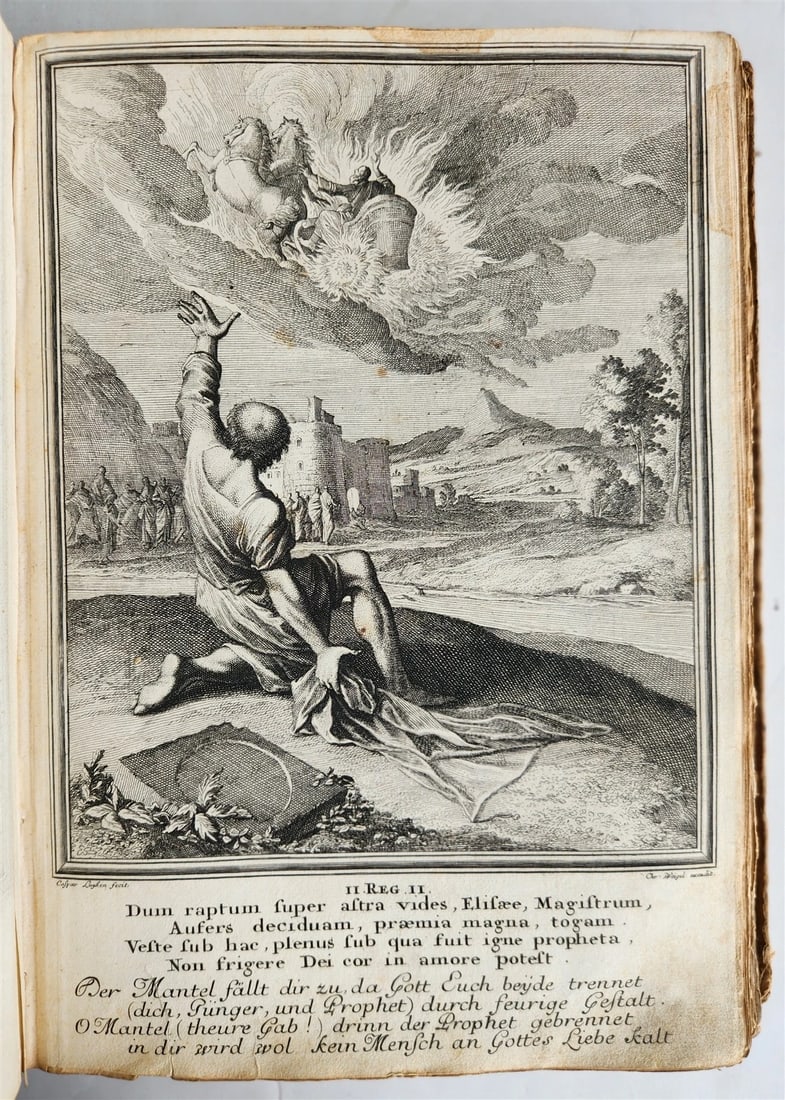 1712 BIBLE HISTORY antique ILLUSTRATED 158 ENGRAVINGS for OLD AND NEW TESTAMENT - 8