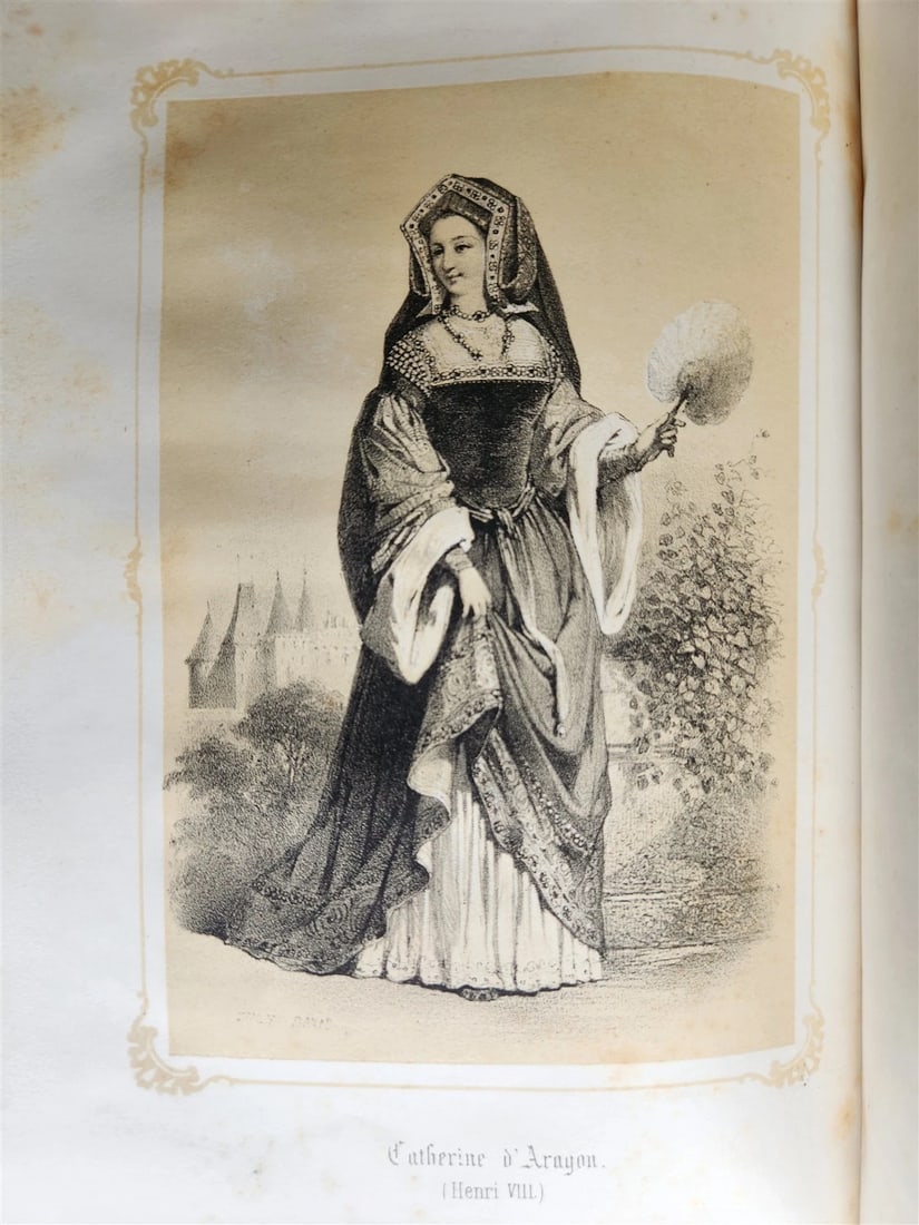 1851 QUEENS OF ENGLAND by by Madmoiselle A. Celliez ANTIQUE illustrated - 19