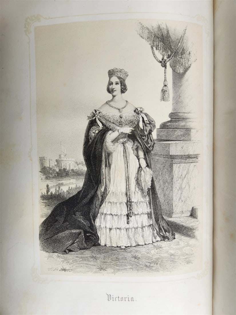 1851 QUEENS OF ENGLAND by by Madmoiselle A. Celliez ANTIQUE illustrated: Les Reines d'Angleterre (The Queens of Egland) by Madmoiselle A. Celliez Paris, Lehuby; 1851 Compilation of biographies of the Queens of England with 18 lithographed plates. XIV pp., 1 leaf, 617 pp.