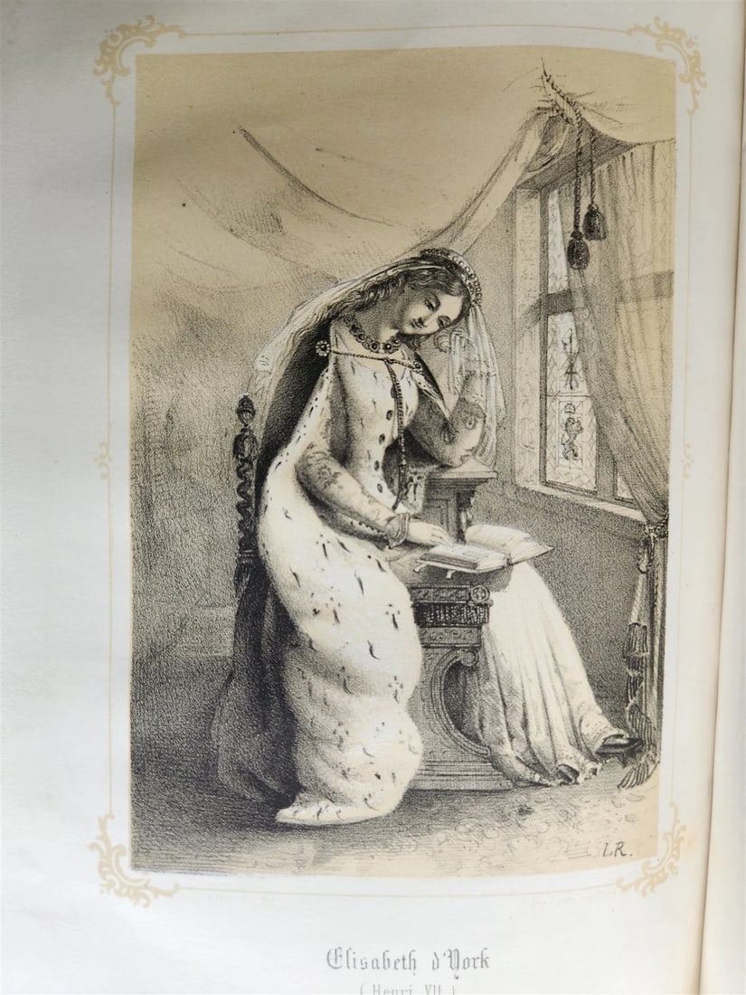1851 QUEENS OF ENGLAND by by Madmoiselle A. Celliez ANTIQUE illustrated - 20
