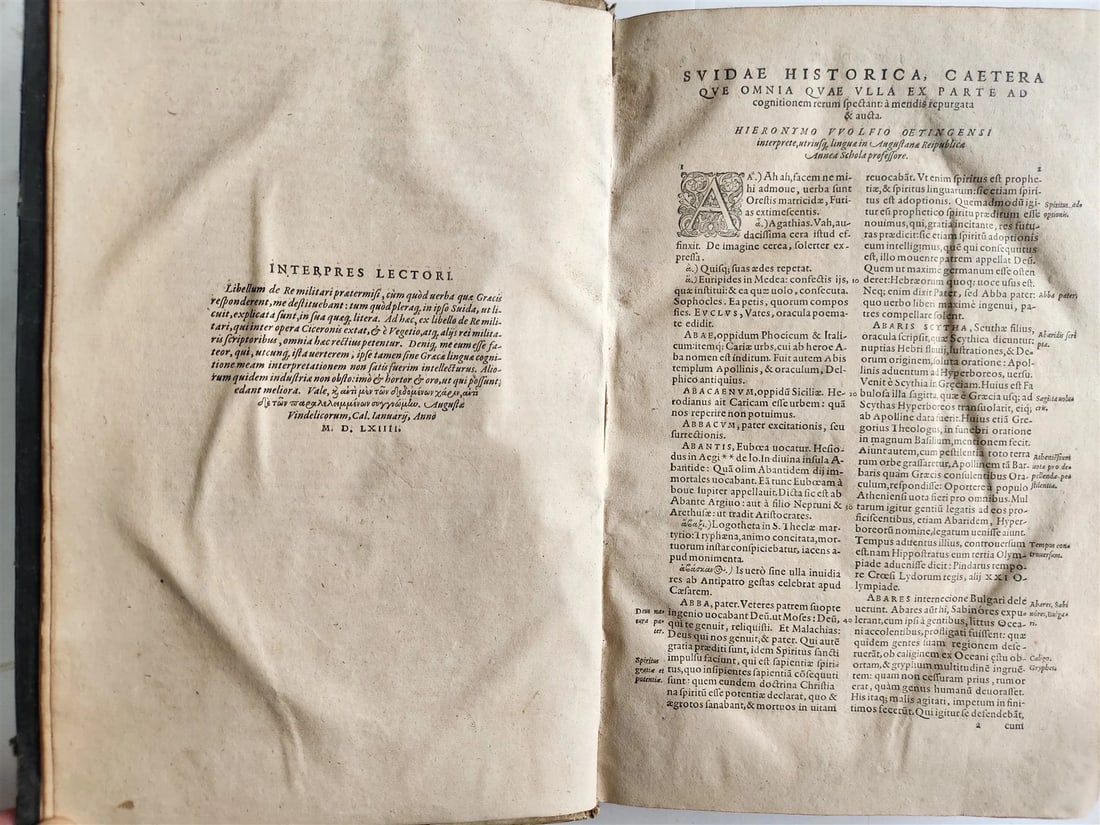1581 Suidae Historica BYZANTINE ENCYCLOPEDIA LEXICON of ANCIENT WORLD antique - 9