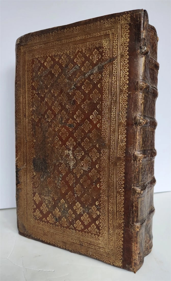 1659 Histoire de la Guerre de Flandre antique FOLIO FRENCH ROYAL PATTERN BINDING - 8